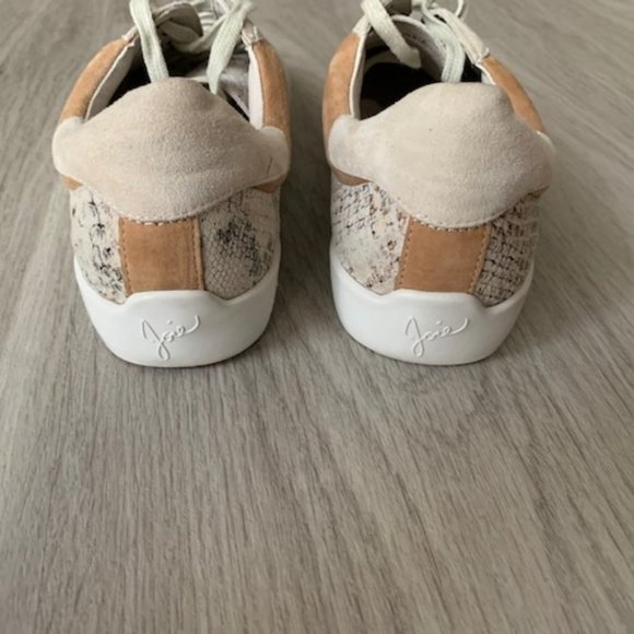 Joie Leather Suede Snakeskin Effect Low-Top Sneakers Sz 8,5 - Picture 11 of 13